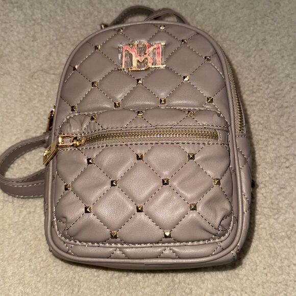 Badgley Mischka  Elegant Gray Quilted Backpack NWT main image 3